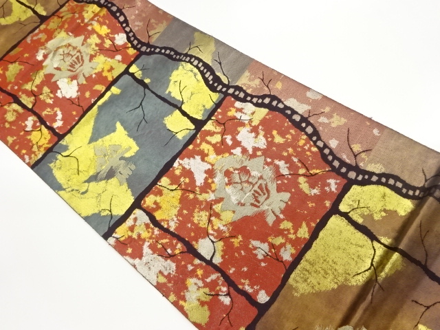 JAPANESE FUKURO OBI / WOVEN SHIKISHI PATTERN